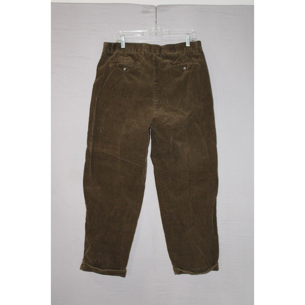 Chereskin Pleated Corduroy Pants Mens 36 x 30 Brown 100% Cotton Cuff Hem - Picture 2 of 16